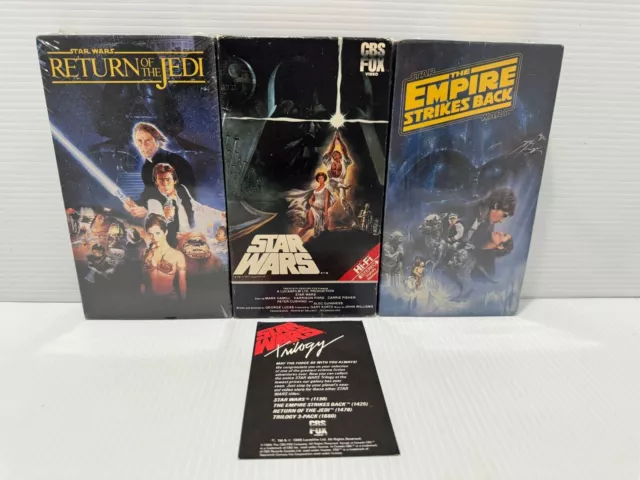 Star Wars VHS Tapes American Release Collectibles CBS Fox SW ESB ROTJ 2 scellé