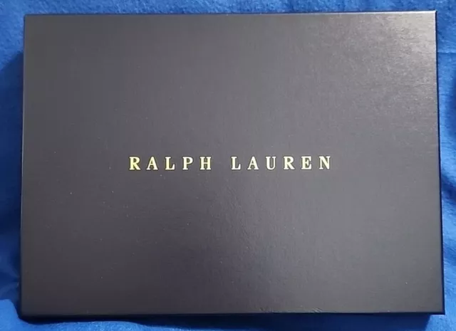 Ralph Lauren Blue Gold Empty Shirt Gift Box 9-3/4” x 13-1/4” x  1-7/8”