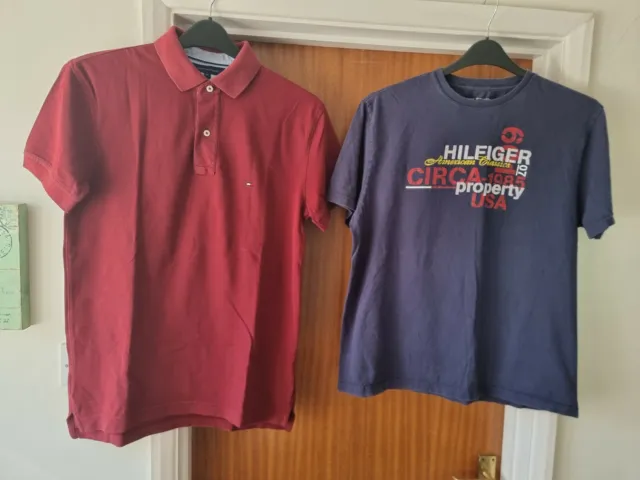 T-shirt da uomo Tommy Hilfiger taglia M polo rossa e maglietta marina