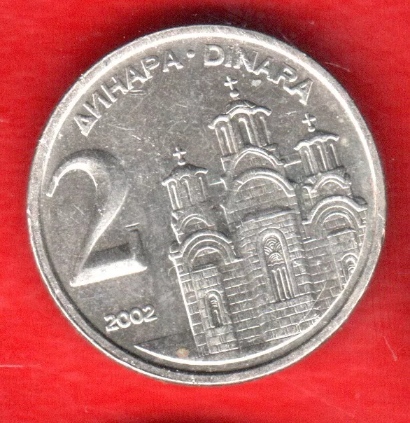 2 monedas dinara 2002 circuladas