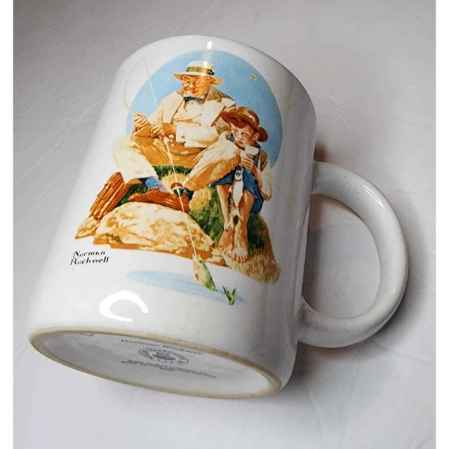 Catching The Big One By Norman Rockwell 1987 Vintage Coffee Mug