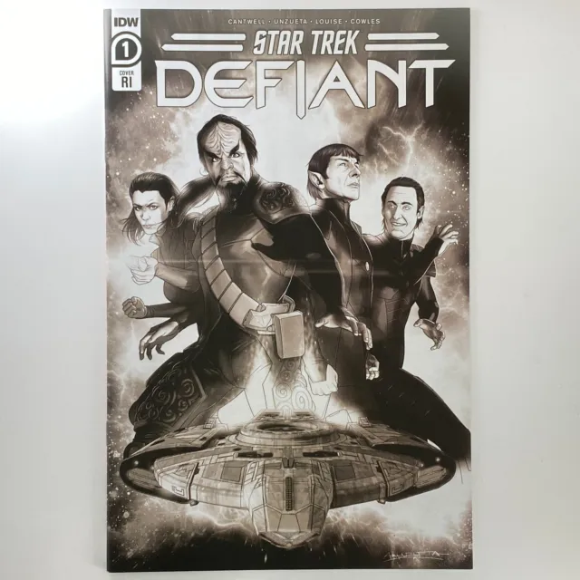 Star Trek Defiant #1 Unzueta 1:25 Blanco y Negro Variante NM