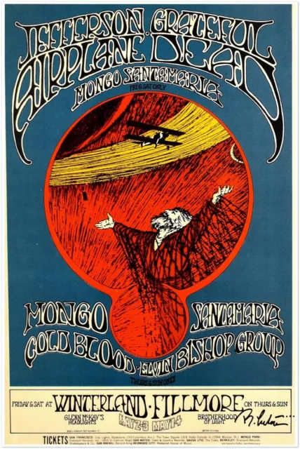 Grateful Dead - Jefferson Airplane - Filmore - Concert Poster #3