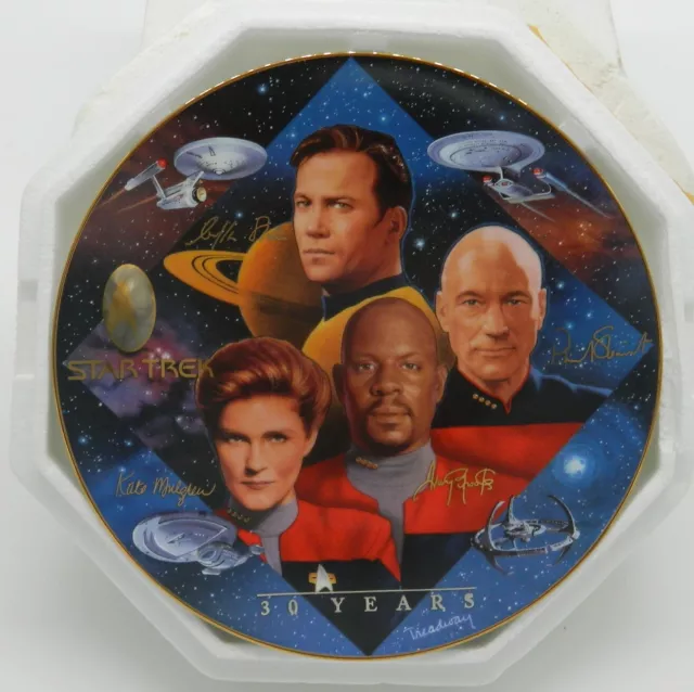 Star Trek 30 Years Captain's Tribute Ceramic Plate 1997 Hamilton BOX NO COA