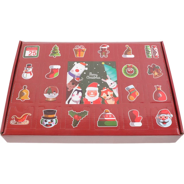 Scatole di caramelle regalo a 24 griglie calendario dell'avvento con conto alla rovescia di natale riempibile creativo scatole vuote per bomboniere per bambini  15