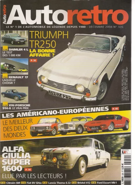 Auto Retro 326 Triumph Tr250 Fiat 8V Ghia Supersonic 53 Renault 17 Porsche 914/6