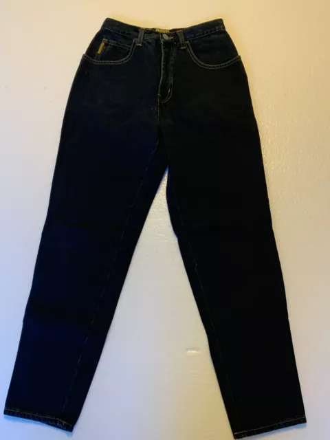 Giorgio Armani Womens Zipper Fly Mid Rise Dark Wash Straight Leg Jeans Blue 29