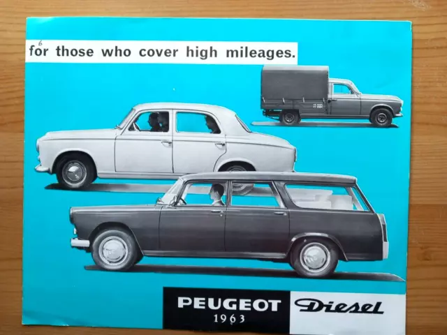 Peugeot 403, 404 & D4B with the INDENOR 85 Diesel Engine 1963 Sales Leaflet.
