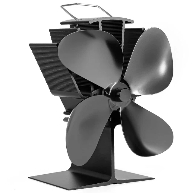 Ventilatore camino ventilatore forno 4 fogli alimento termico ventilatore nero merce di seconda scelta