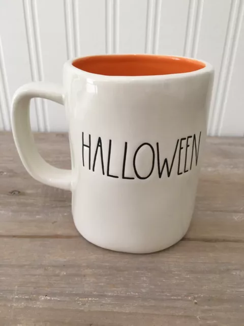 Rae Dunn Halloween Mug - HAPPY HALLOWEEN - Double sided - Orange