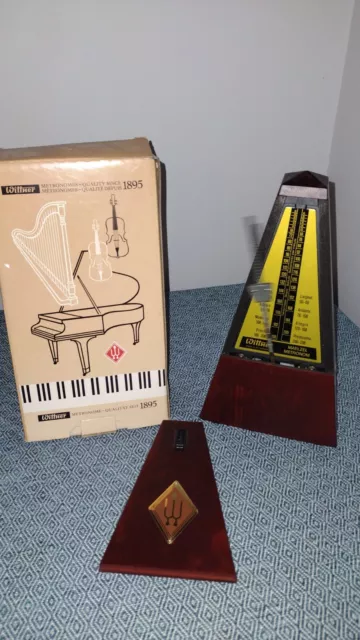 Vintage Wittner Metronome Pyramid Plastic with Mahogany Effect Made W Germany