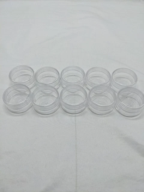Lote de (10) contenedores circulares transparentes de 1 1/2"