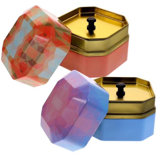 2 piezas vasos de especias cristal de velas recipiente de metal comida velas dulces caja