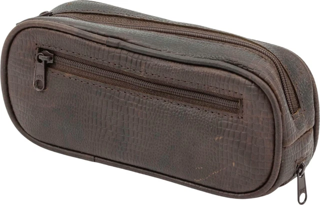 feine Pfeifentasche - Leder braun an- Schlangen Optik - 2er - NEU & ovp - 632573