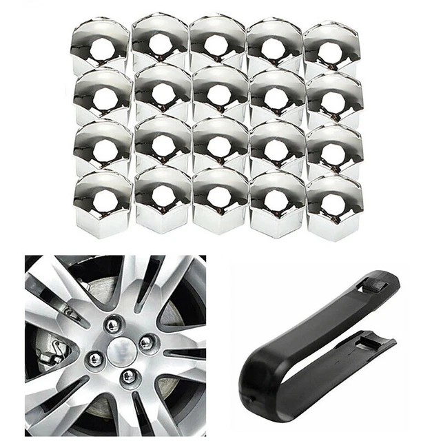 20PCS 17MM Lega Bullone Dado Ruota Cover Tappo Set Universale Argento for Ognuna