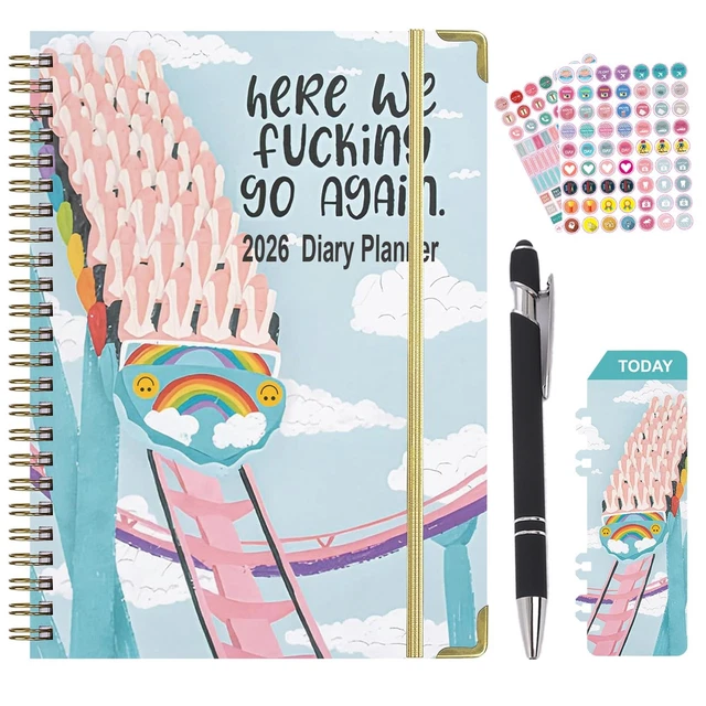 2026 DIARY, DIARY 2026 A5 Week to View Funny Weekly Monthly Planner ...