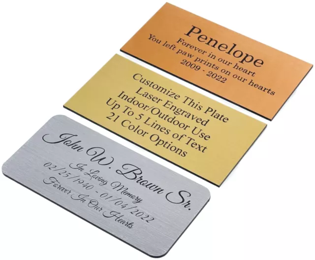 Custom Engraved Plate 2x4, 2x6, 3x6 Name Plate Plaque Art Label Tag Gift Trophy