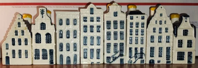 Lot Of 8 KLM Delft Blue BOLS Houses #'s 16,24,27,44,46,53,57,67 Empty