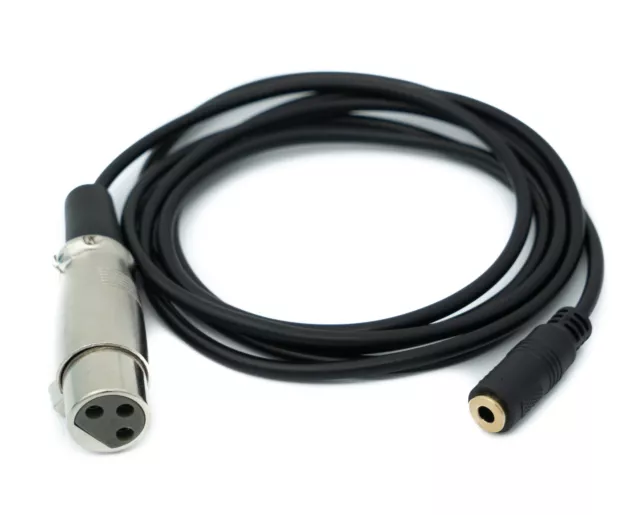 Cable de Audio 1,5M 3.5MM Clavija Conector A XLR 3 Pines Aux Adaptador Negro