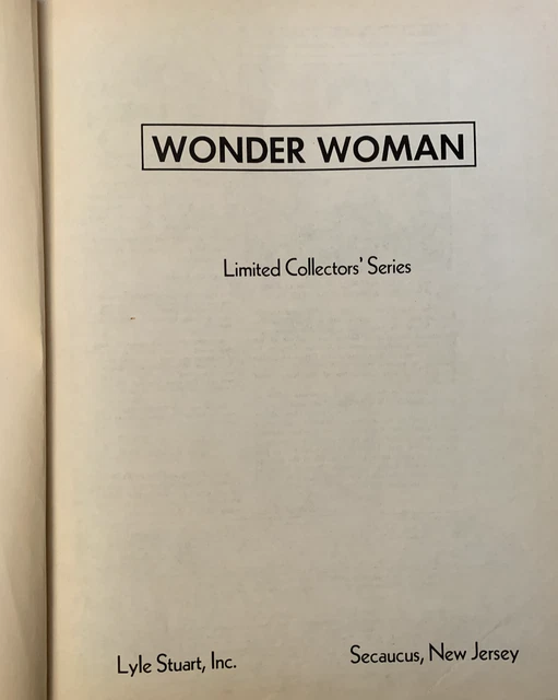 Wonder Woman Limited Collector's Series Famous First Edition HC