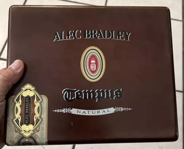 Alec Bradley Toro Tempus Natural Empty Wood Cigar Box 7.25" x 7" x 2.5"