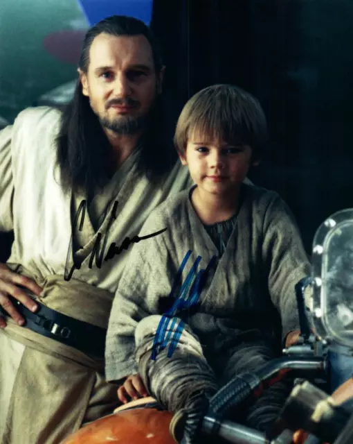 Liam Neeson Jake Lloyd Autographed 8x10 Photo Signed Picture Pic Nice + COA