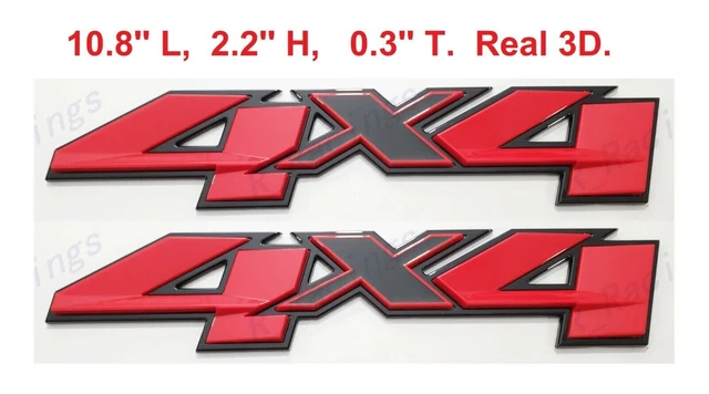 Gloss Black Red 3D 4x4 Bed Rear Emblem Badge Decal FOR Silverado GMC Sierra 1