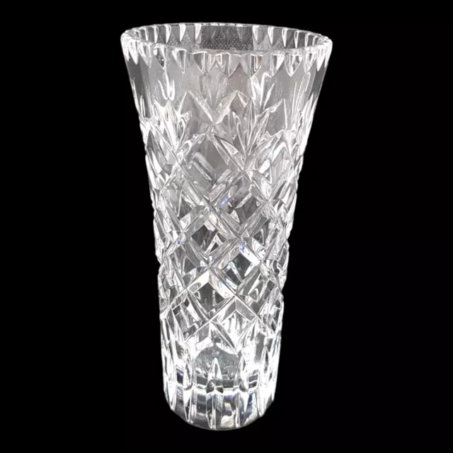 Vase Bleikristall Böhmenschliff 60er Jahre 18 cm Mittel Groß Glas Kristallglas