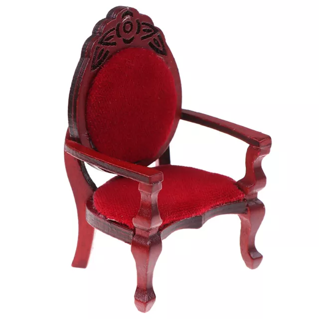 1:12 Dollhouse Miniature Mini Carved Peach Shape Chair Furniture Accesso~RQ