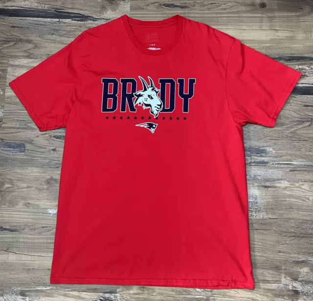 New England Patriots Tom Brady The GOAT NFL Pro Line Fanatics Shirt Sz Large L