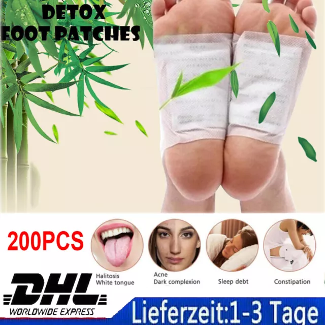 200x Detox Entgiftung Entschlackung Vitalpflaster Fusspflaster Bambus Foot Pad