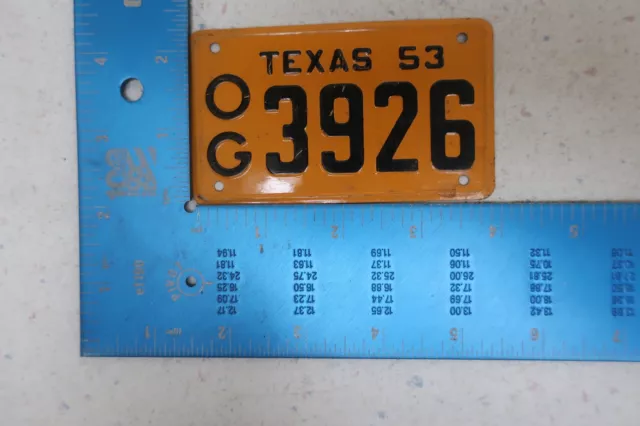 Cereal Premium 1953 53 TX Texas Wheaties Miniature Bicycle License Plate OG3926