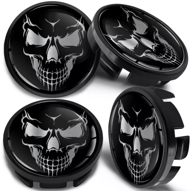 4 x Compatible with VW Wheel Center Caps Hubcaps 65mm 3B7601 171 Skull CV 48