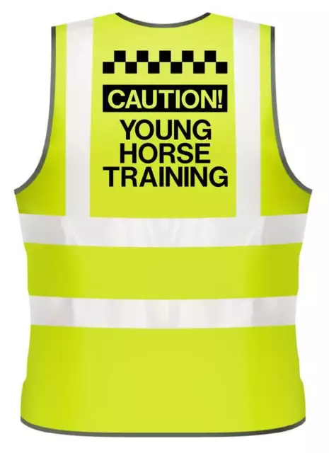Adults Hi-Viz Printed Caution Young Horse Training Safety Wear For Horse Riding
