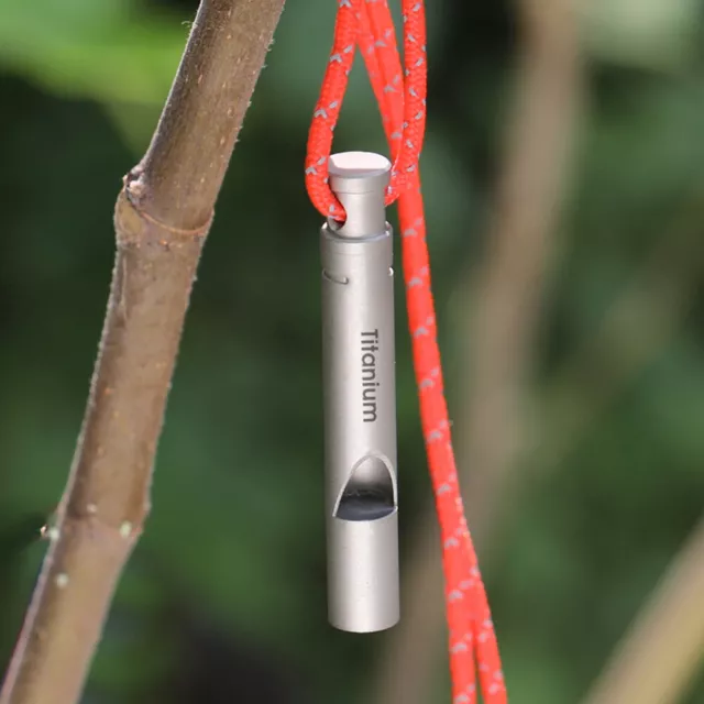 Ultralight Titanium Emergency Whistle with Cord Outdoor Survival Camping Hiking