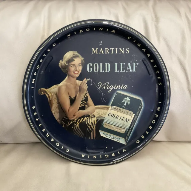 Vintage  Martins Gold Leaf Cigarettes Drinks/Bar Tray