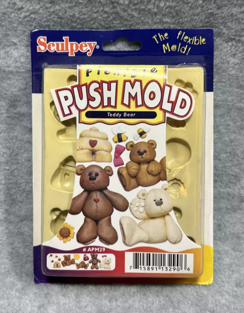 NEW Sculpey Flexible Push Mold Teddy Bear Bee Hive Sunflower #APM29 Clay Molding