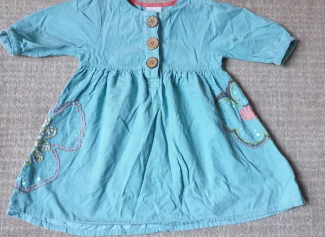 💙💚 Next baby girls mint green embroidered dress.Sequins. 18-24 months. 1.5-2 y