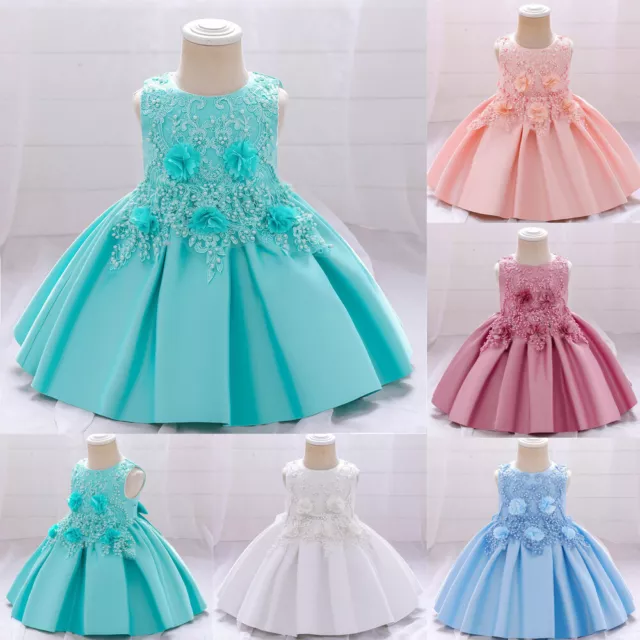 Abito da damigella d'onore bambino bambina fiocco di fiori principessa tutù da sposa
