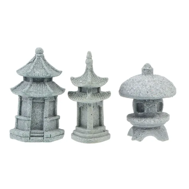 flower pot figurine Sandstone Decor Miniature Pagoda Bonsai Decor Japanese