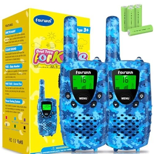 Fairwin Talkie Walkie Enfants Rechargeable Jouet Garçon 3-12 Ans Talkie Walki...