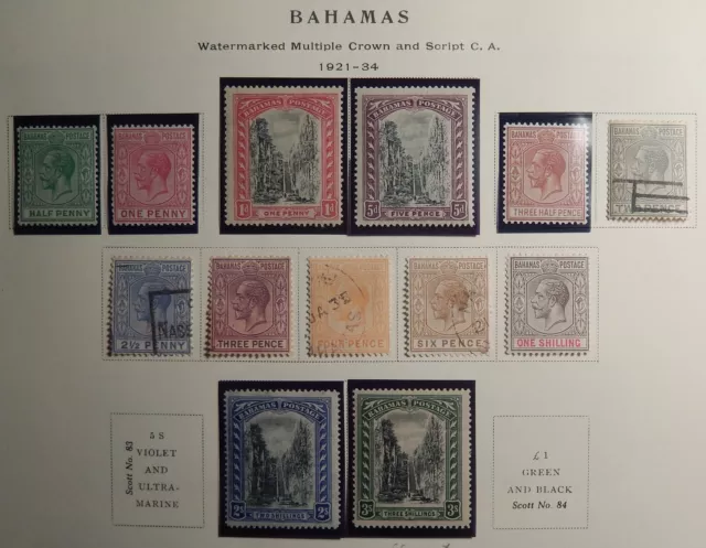 Bahamas Scott # 70-82, Part-Set of 13,, Mixed Mint & Used