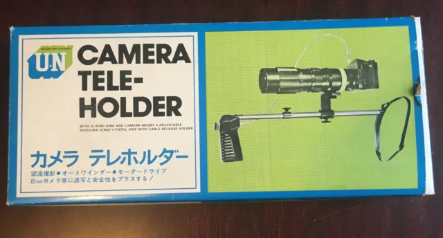 Vintage 60s Japanese Steady Cam U.N Camera Tele-Holder w/ Sliding Arm & Mount