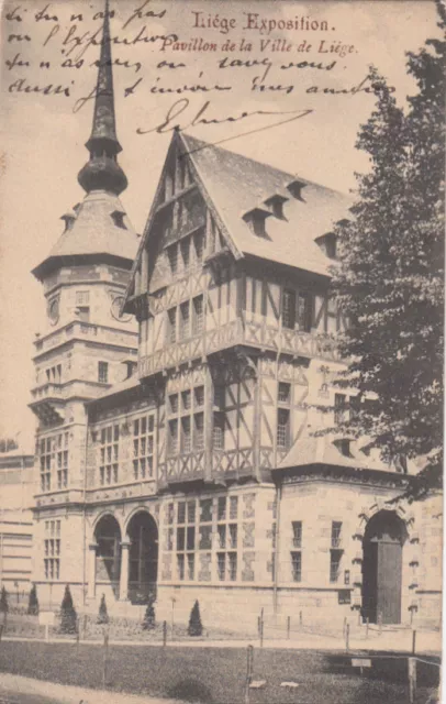 CPA BELGIQUE BELGIUM LIEGE pavillon de la ville de liège timbrée 1905