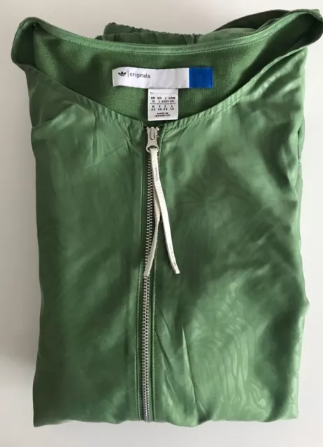 Adidas originals Langarm Reisverschluss Jacke, abnehmbare Ärmel grün Größe 44