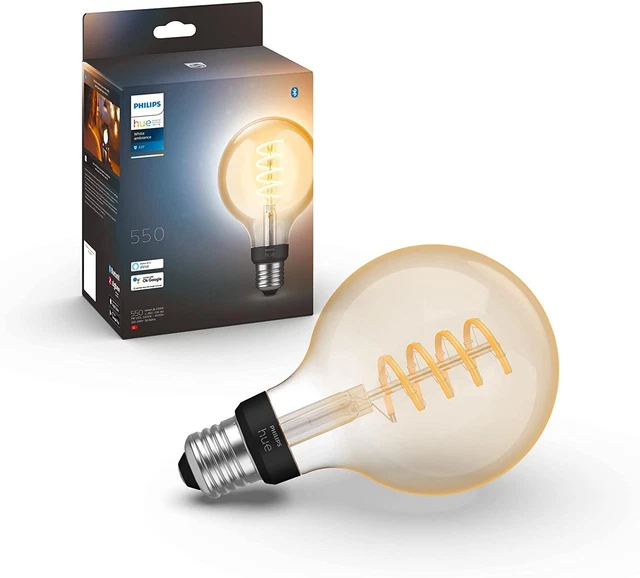 Philips Hue White Ambiance Filament G125 Giant Globe Smart Light Bulb [E27...