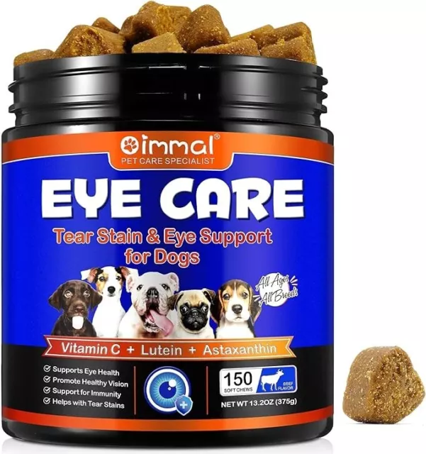 Dog Supplement for Eye Health & Tear Stain - 150 Chews - Beef - RRP: £21.00