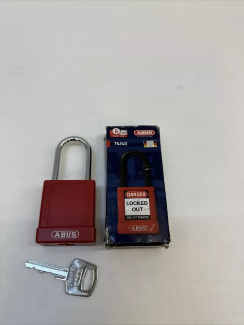 Abus 74/40 Kd Red Lockout Padlock, Kd, Red, 1-3/4"H, Standards: Osha