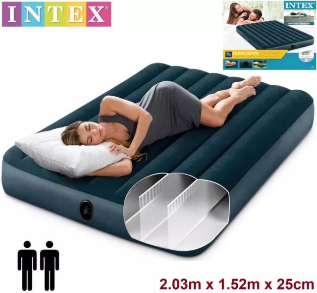 Colchón hinchable doble dos personas matrimonial intex Inflable 203x152x25cm