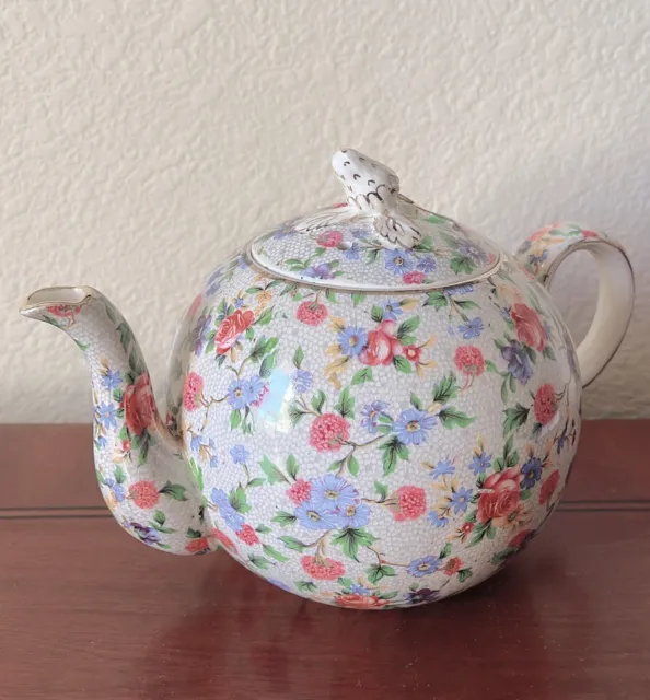 Vintage Royal Winton Grimwades Old Cottage Chintz Tea Pot Cream Sugar Bowl Set 3